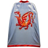 Liontouch - Amber Dragon Knight Cape | 3-8 Years - One Size Fits All | Medieval Pretend Play Toy Cloak for Boys Ready for Adventure | Roleplay, Dress Up, Fancy Dresses & Royal Costumes for Kids