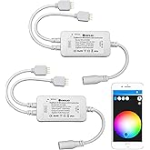 GIDEALED 2 Pack Smart ZigBee 3.0 LED Controller 2-Output for 4 Pin RGB StripLights Dimmable Compatible with Hub Bridge,Amazon Echo Plus,Echo Show(2Gen) App/Alexa Voice Control Ambiance Lighting