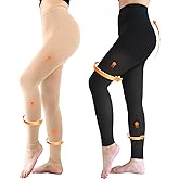 2 Pairs 20-30mmHg Compression Pantyhose for Women, Medical Graduated Compression Stockings Leggings Footless Support Compression Tights for Varicose Veins, Swelling, Edema
