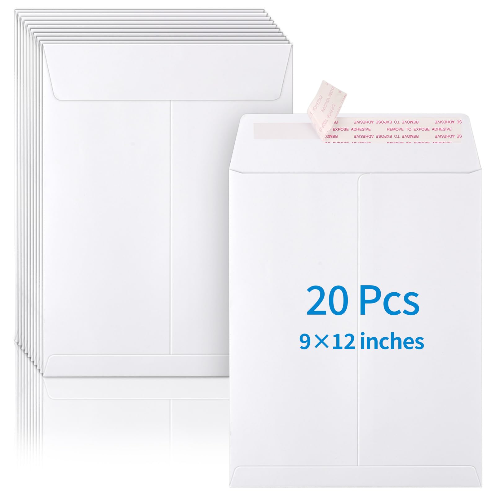 Photo 1 of 20 Pack Catalog Envelopes Self Seal, 9 x 12 Inches Catalog Mailing Envelopes, White Manila Envelopes for Mailing, Organize, Storage, Home, Office
