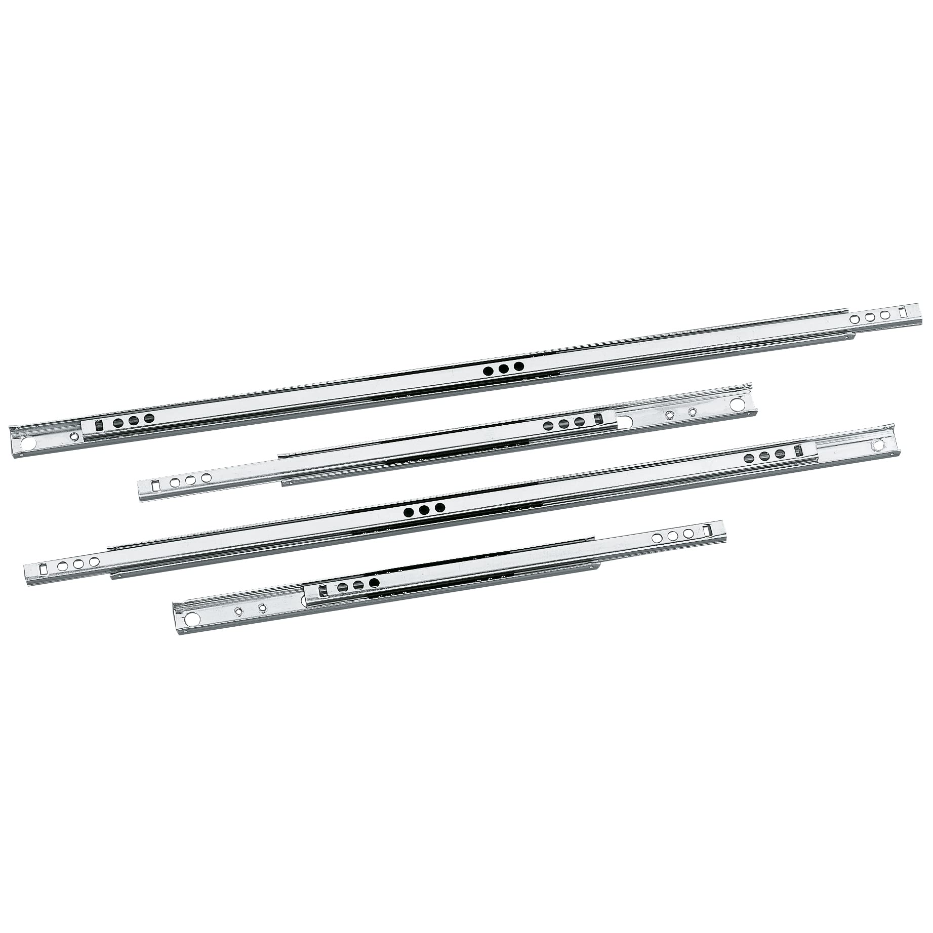 Amig - Set of 2 Metal Runners Mod.25 Galvanised Steel for Drawers, Dressers or Cabinets | Partial Extraction | Load Capacity: 15 kg/Pair | Dimensions: 374 x 17 mm