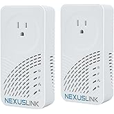 Nexuslink Wave 2 G.hn Powerline Adapter | Pass-Through Outlet | 2000 Mbps I 2-Unit Kit I (GPL-2000PT-KIT)