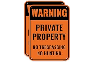 VENICOR 2PC Private Property No Trespassing No Hunting Sign, 14 x 10 Inches - Aluminum
