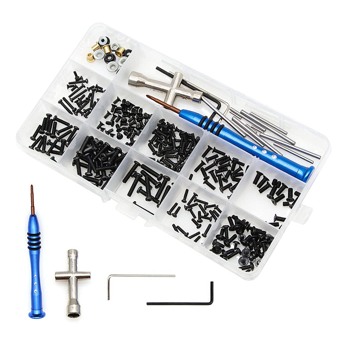 RC Car Screws Kit, RC Screws Kit Repair Tool Box Hardware Fasteners Replacement for Wltoys Wltoys 1/14 144001 RC Car