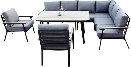 Amazon De Aluminium Garten Sitzgruppe Tempa Essgruppe Mit Eckbank Esstisch