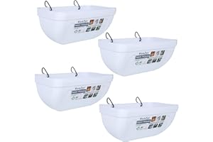 HAOZER 4 Packs Chicken Feeder, Goat Feeding Trough with Clip, Hanging Poultry Feeding Equipment, Used as Poultry Feeding Trough for Chickens, Ducks, Goats, Deer, Geese, and Dogs (White)