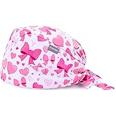 Kousenpu Scrub Caps for Women, Adjustable Women's Surgical Cap with Buttons, Breathable Cute Design for Nurses and Doctors