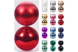 SY Super Bang Large Christmas Ornaments Set, Christmas Tree Ornaments for Holiday, Party, Halloween, Christmas Decor. (Red, 5.91inch/150mm)