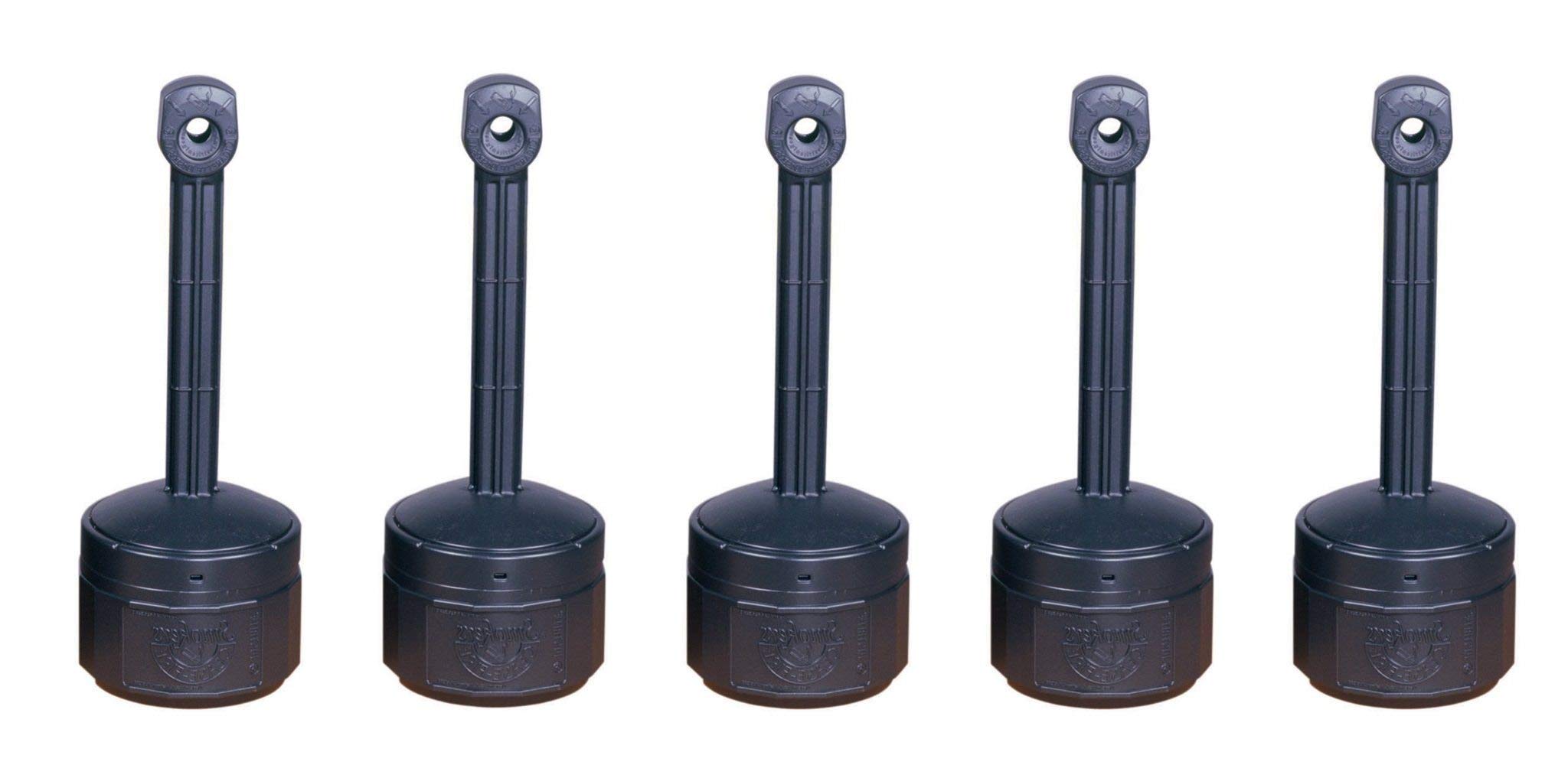 26806D Polyethylene Personal Smokers ZOqMTF Cease Fire Cigarette Butt Receptacle, 1 Gallon Capacity,