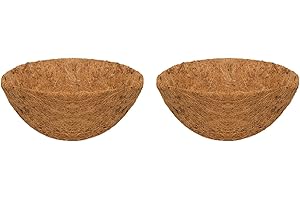 VIVIANYO HD 2PCS Coco Liners for Hanging Baskets Sturdy Round Coconut Liners Planter Inserts Natural Coir Fiber Replacement Liners for Garden Plants Flower Vegetable Pot Flowerpot (10Inch)