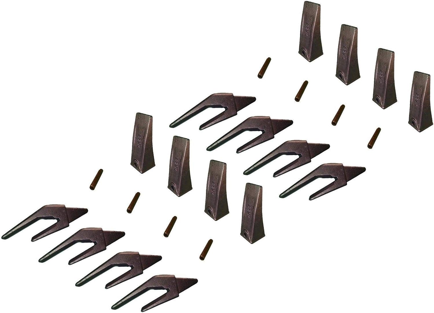 Mini Excavator Bucket Teeth, weldon shanks and pins set of