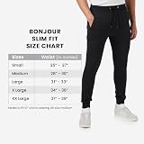 Bonjour Slim Fit Joggers for Men with Zip Pockets Black Large view 5