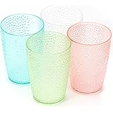 Ottdien Unbreakable Plastic Drinking Glasses Set of 4, Plastic Tumblers Cups Reusable, Colorful BPA Free Dishwasher Safe, Water Juice Cups Gifts 12oz
