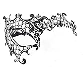 Aqearl Masquerade Mask for Women Metal Mask Shiny Rhinestone Venetian Party Evening Prom Ball Mask Bar Costumes Accessory
