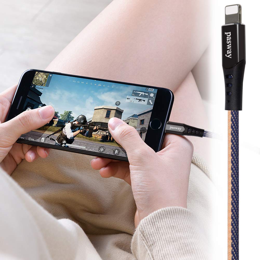 Pasway Cable iPhone, Paquete de 4 [0.25M+1M+2M+3M] Trenzado 3.0A USB Cable de Carga y sinc rápido Compatible con i Phone XS MAX XR X 8 8 Plus 7 7 Plus 6s 6s Plus 6 6 Plus iPad