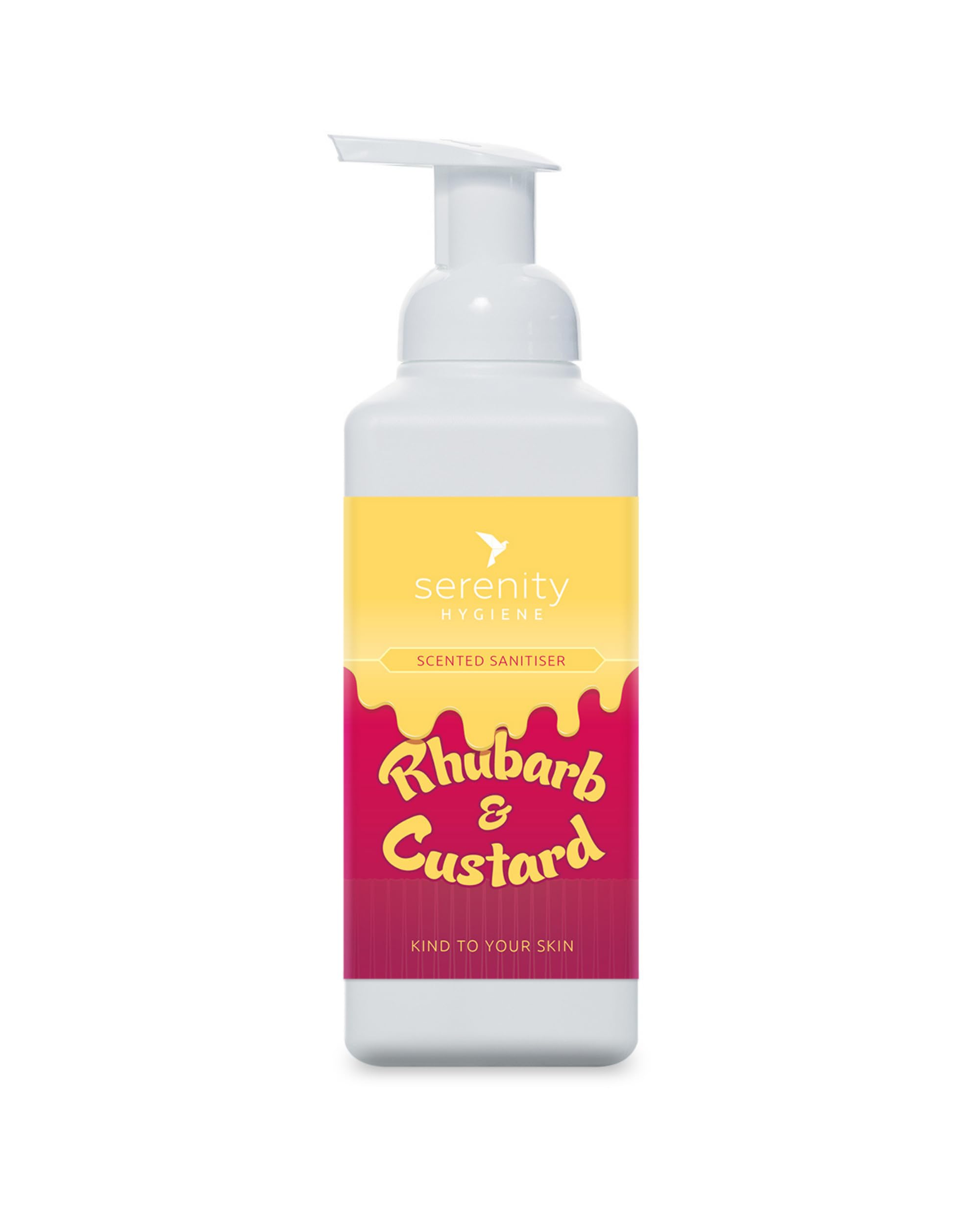 Hand Cleansing Sanitiser Foam, No Alcohol Foaming Hand Sanitizer Dispenser - Rhubarb & Custard - 500ml