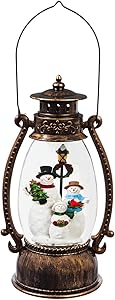 Cypress Home Beautiful Christmas Snowman Choir Spinning LED Lantern Table Top Décor - 5 x 4 x 10 Inches Indoor/Outdoor Decoration for Homes, Yards and Gardens