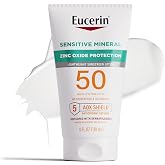 Eucerin Sun Sensitive Mineral Sunscreen Lotion, Face, Body, SPF 50, 4 FL OZ | Hypoallergenic Sunscreen for Sensitive Skin, Broad Spectrum SPF 50, Zinc Oxide Protection, Oxybenzone and Octinoxate Free