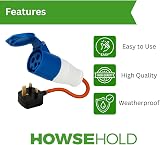 HowseHold 16A to 13A UK Hook Up Cable Adapter 230V 3 Pin 30cm view 3