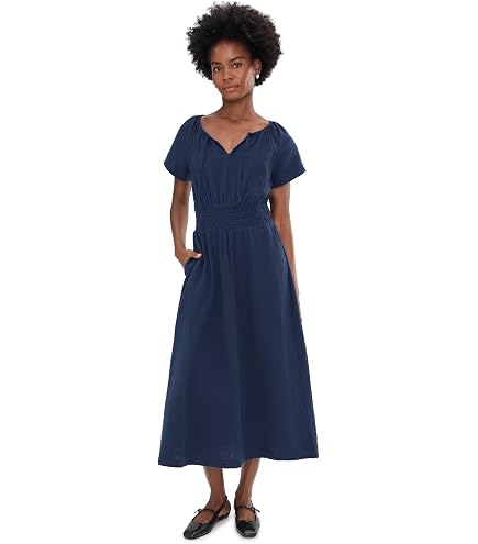pact summer dress Womens Fit-and-Flare Easy V-Neck Hudson Stripe Navy Blue XS One Size at Amazon Women's Clothing store Former Trump Press Secretary Style:D The Fit 2-pieces