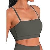 Sunzel Womens Sports Bra Buttery Soft Adjustable Straps Padded Yoga Bra Scoop Neck Wireless Bra Crop Top for Workout Gym