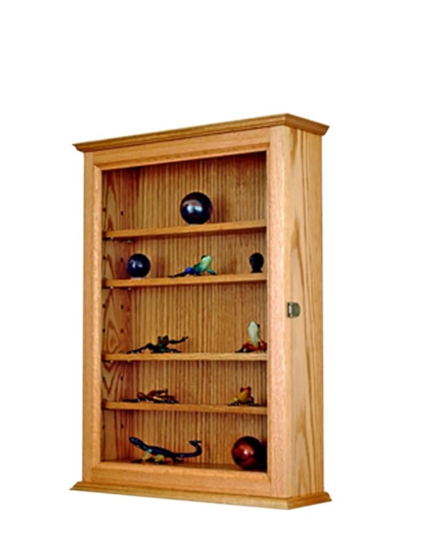 Wall Mounted Curio Display Case Oak Hardwood Handmade