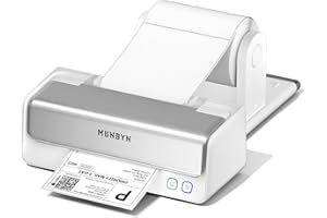 MUNBYN Replaceable Print-Head Bluetooth Thermal Label Printer with Paper Holder, RW405B, Wireless 4x6 Shipping Label Printer for Small Businesses Compatible with Mac, Windows, iPhone, Android, Chrome