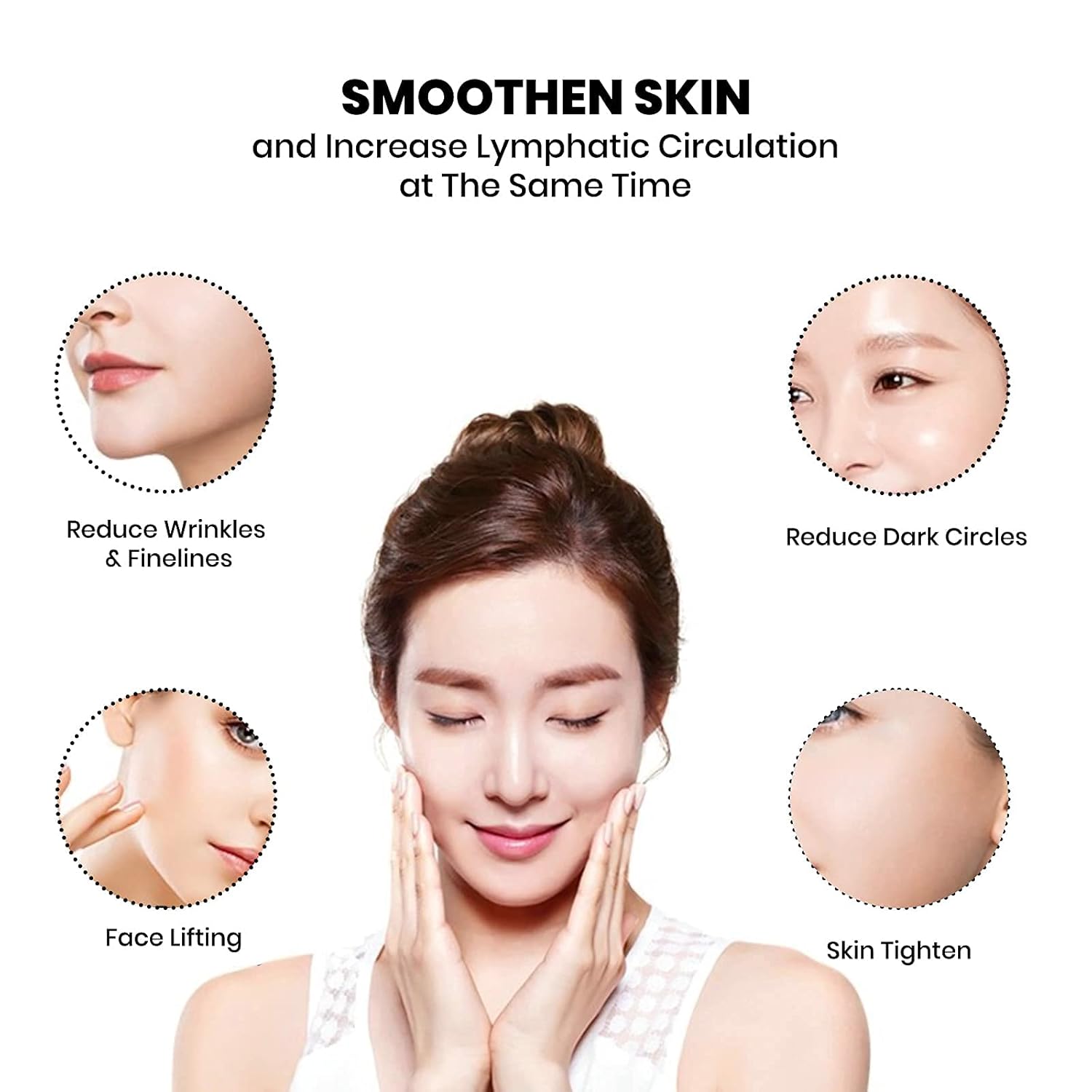 Jade Roller for Face & Gua Sha Facial Tools Skin Roller Massager Tool GuaSha Tool for Face Board Natural Jade Stone: Beauty