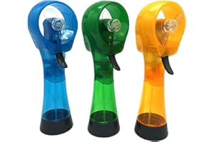 BJPEY Water Misting Fans Portable Personal Handheld Spray Fan Cooling Outdoor Cooler, Pack of 3 (Blue/Green/Yellow)