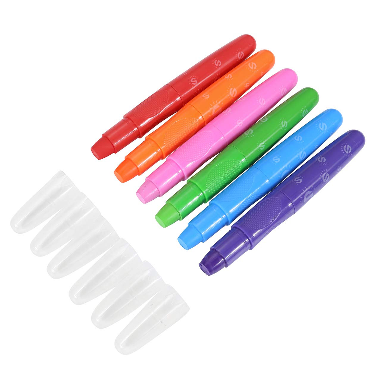 CCbeauty Hair Chalk Pens 6 Color Natural Hair Chalk Markers Works on All Hair Color Dye Temporary Hair Chalk Set