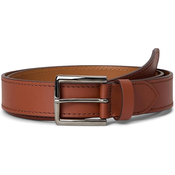 Johnston & Murphy Men's Distressed Tipped Belt, Brown, 32C at