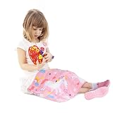 Sivio Weighted Lap Pad 2lbs 100% Cotton Heavy Lap Pad Sensory Throw Pad with Glass Beads Portable Lap Blanket Great for Home Classroom Travel, 19” x 21”, Pink Unicorn