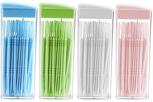UPIQNG 200Pcs Plastic Toothpicks Disposable Interproximal Brush Sturdy Double-ended Dental Pick Oral Hygiene Cleaner Tooth Cl