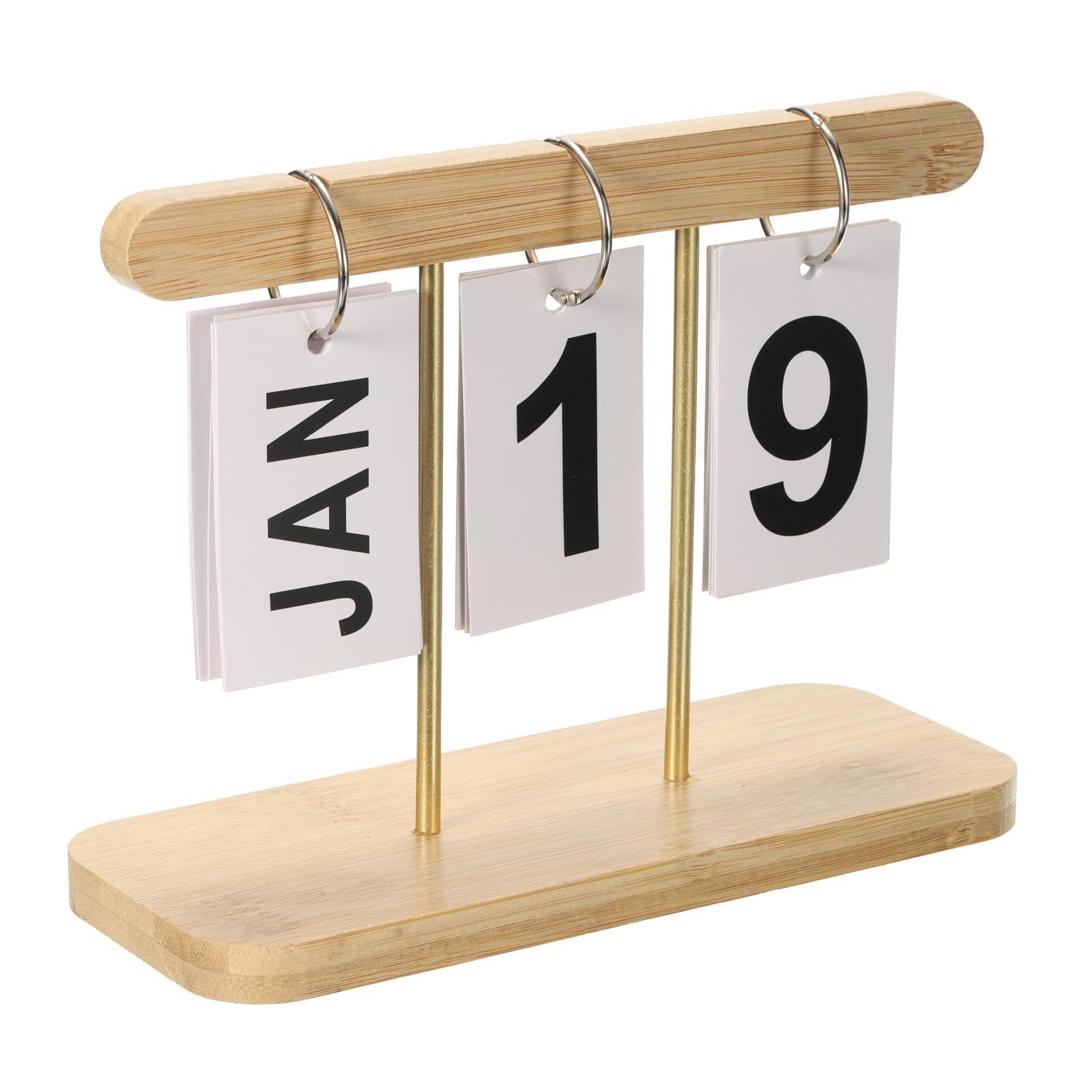 PATIKIL Vintage Wood Perpetual Calendar, Wooden Flip Calendar Turn Page Month Date Display for Desk Office Home Decoration Style 1, Brown