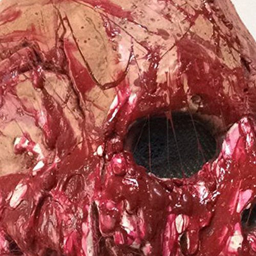 Hosaire 1PCS Skull Skeleton Airsoft Hunting Half Face Protect Gear Mask for Halloween Cosplay Party Decoration(Red) - Thumbnail 2