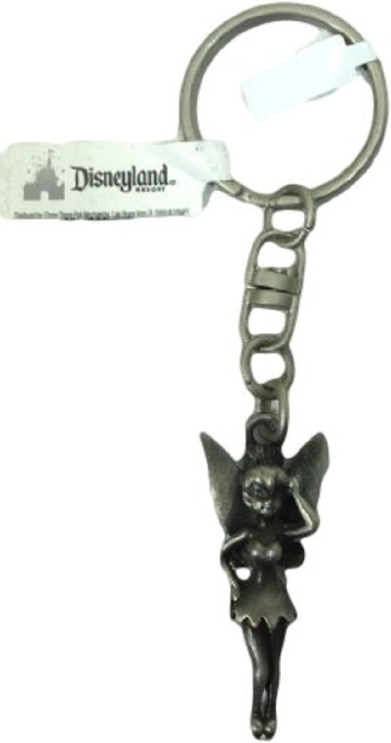 Disney Parks Tinkerbell Silver Metal "Hanging" Keychain Buy Online at