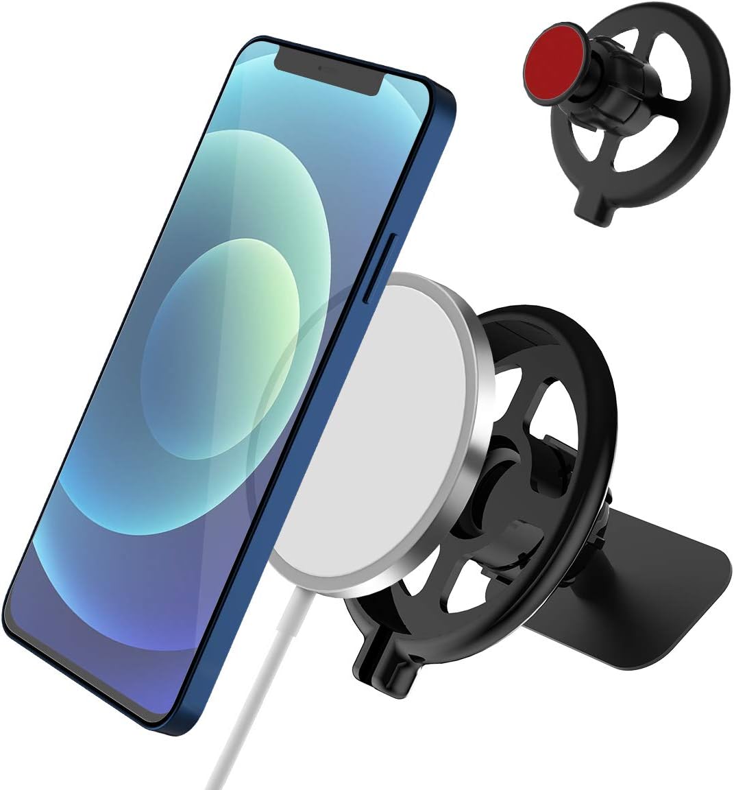 Suction Cup Car Phone Holder for MagSafe Charger iPhone 12 Pro Max 360