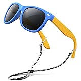 RIVBOS Kids Sunglasses Boys with Strap Polarized