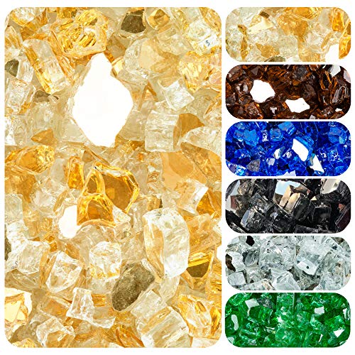 HOMEGLOW Fire Glass Reflective Tempered Fireglass for Gas or Propane