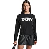 DKNY Womens Crew Neck Long Sleeve Logo Sweater