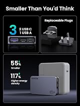 UGREEN 65W USB C Charger Nexode Pro 3-Port GaN Travel Adapter US UK EU Plugs view 7
