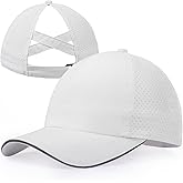 Girls Criss Cross Ponytail Hat Reflective Baseball Cap Kids Lightweight Quick Drying Outdoor Mesh Sports Hat Age 7-12