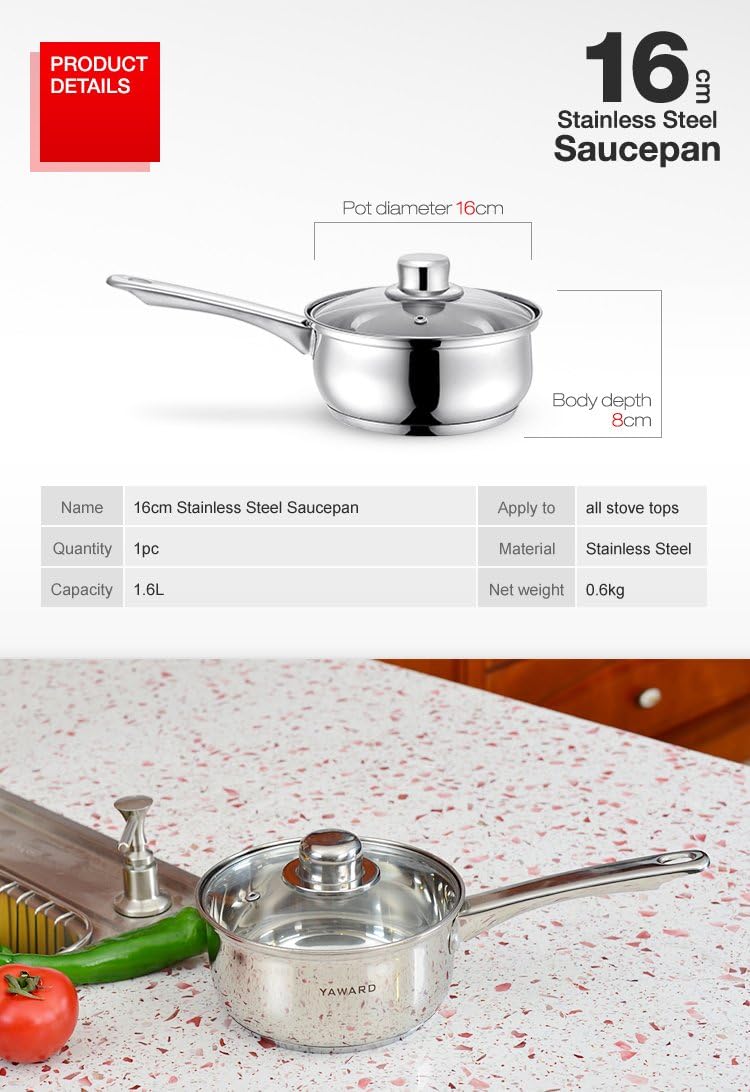 Free Shipping 1.4qt Eco-friendly Stainless Steel Saucepan Long Handle Milk Pot Kitchen Tools Chirsmas Gift with GMC