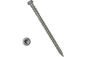 Coated Composite Deck Screws #10 x 2-3/4, Self Tapping Wood Screws and Deck Screws with Torx T20 Star Drive, Type 17 Point, Flat Head, 1 Free Bit Included (Gray, 350), by YYL FASTENER
