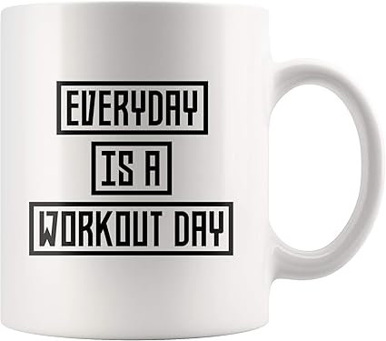 Amazon Co Jp Ilc ワークアウト デイフィットネス 格言デザイン 11オンス ホワイト コーヒーマグ ホーム キッチン