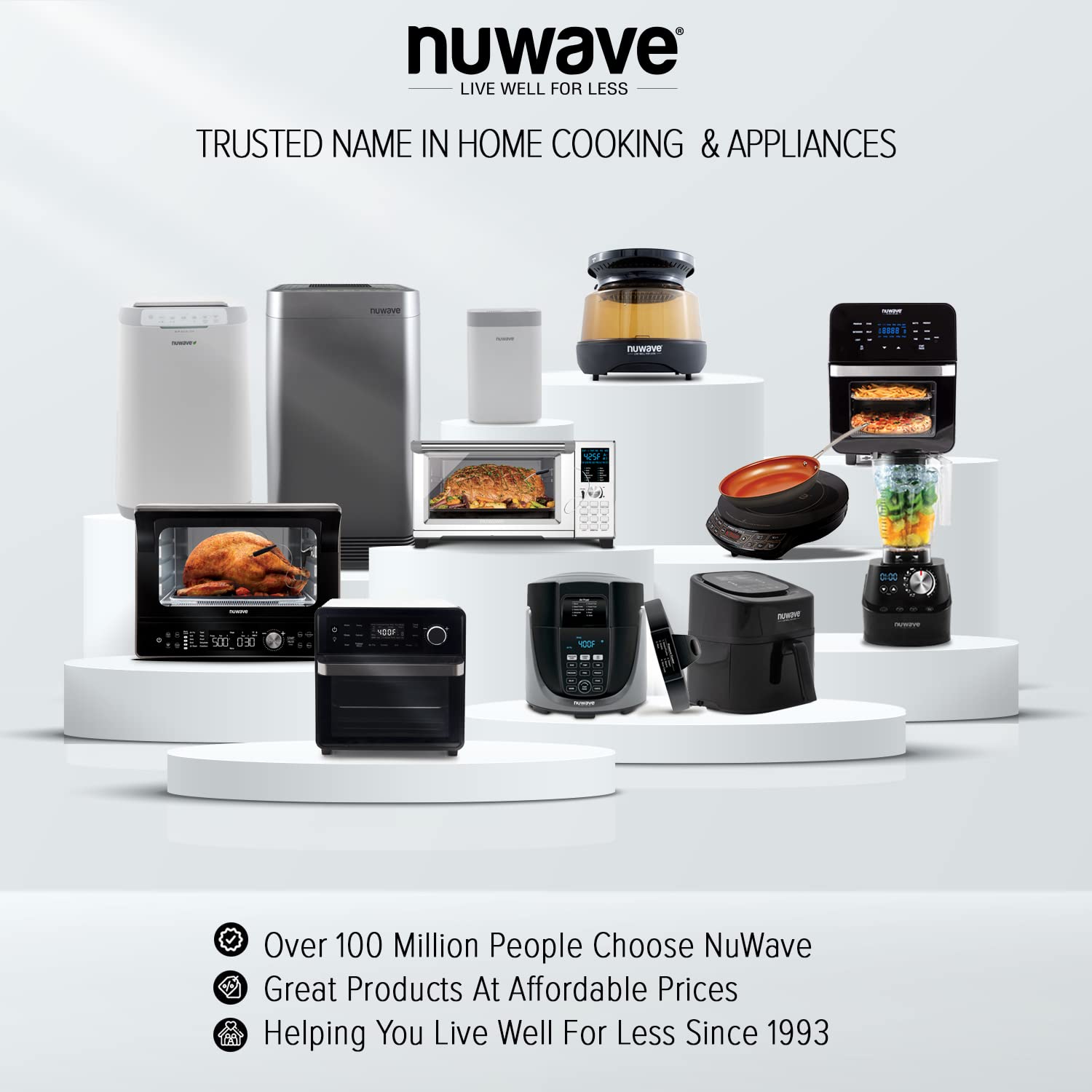 Nuwave PAN & Reversible 6QT BRIO 6 QT Air Fryer Accessories (Baking Pan + Rack)