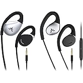 Avantree Resolve (Small & Large Sizes) – 2 Pack Wired Open-Ear Earbuds w/Inline Mic, Comfort Fit, Aware Listening, Over-Ear Hook Headphones for Office, Home, Outdoor Use, 3.5mm AUX