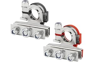zipelo Battery Terminal Connector, Top Post Battery Cable Terminal Clamp Set, Positive and Negative 1 Pair, Good Contact and 