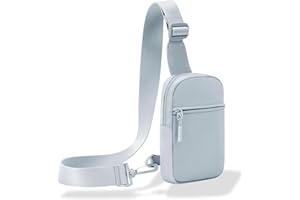 FORZAROCKET Plus Size – Small Sling Bag - Extra Long Strap 70" - Fanny Pack – Crossbody Bag w/Extended Strap - Stylish Chest Bag (Light Grey)