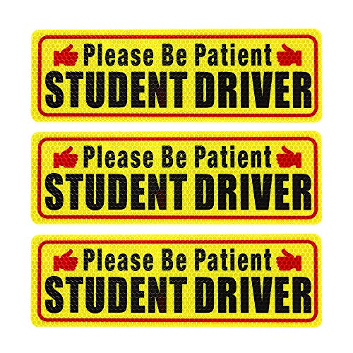 Nomiou Student Driver Magnet Safety Sign 3pcs Vehicle Bumper Magnet Car Vehicle Reflective Sign Sticker Bumper for New Drivers - Thumbnail 7